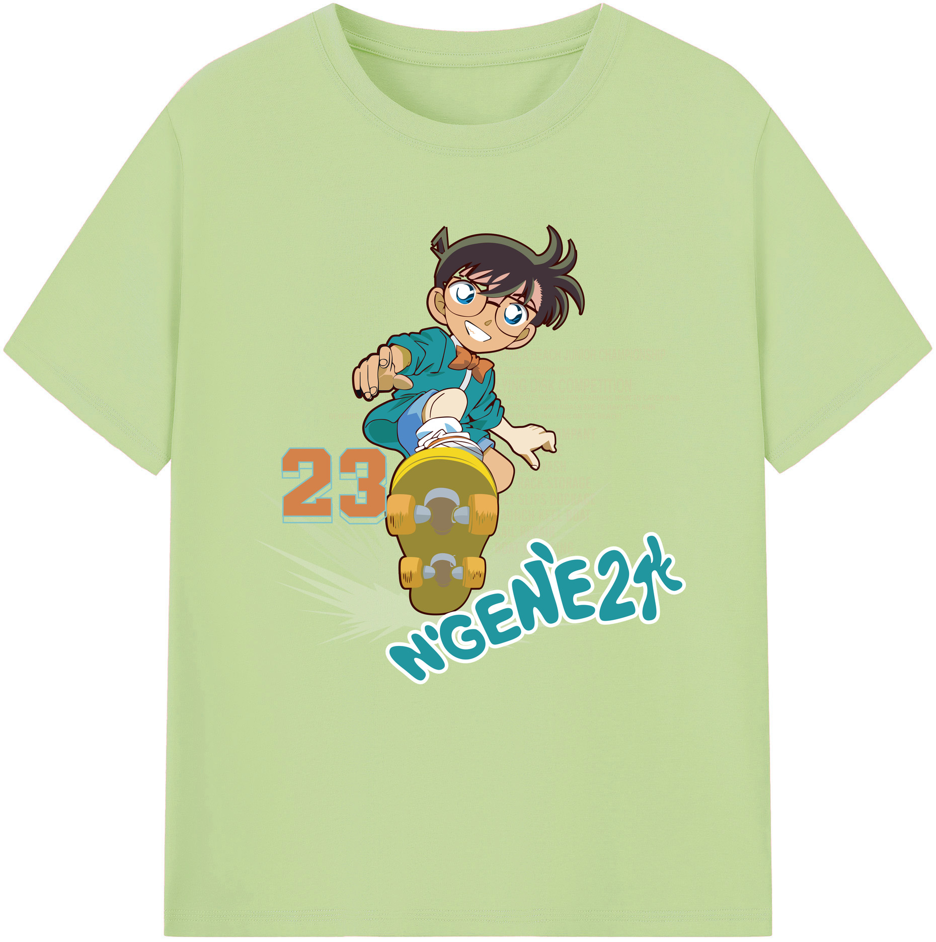 （画像用） 名探偵コナン 江戸川 コナン Detective Conan Conan Edogawa 綿100％半袖Tシャツ（フロントプリント）
